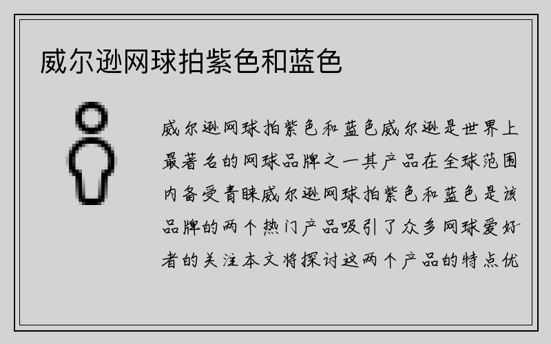 威尔逊网球拍紫色和蓝色