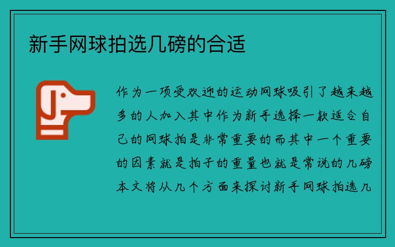 新手网球拍选几磅的合适