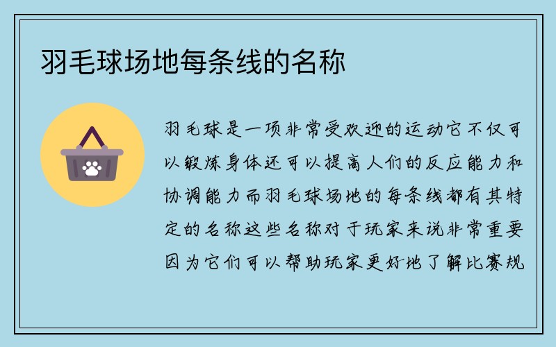 羽毛球场地每条线的名称