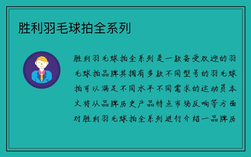 胜利羽毛球拍全系列